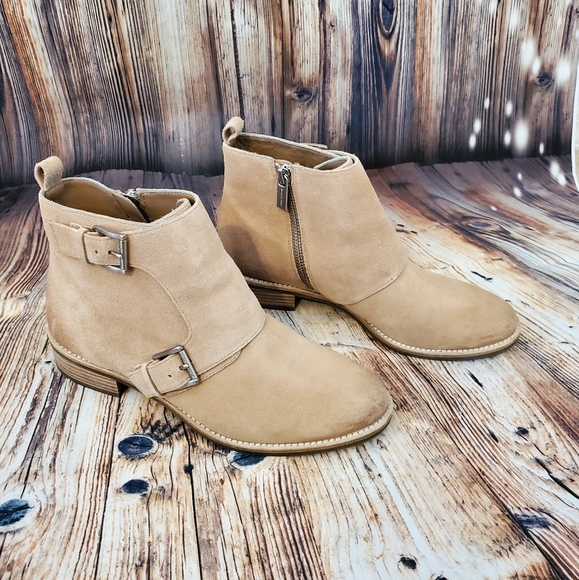Michael Kors Adams Buckle Detail Ankle Bootie WOMEN DK KHAKI - Picture 1 of 11